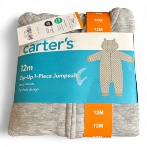 Carter's Gray Zip-Up 1-Piece Jumpsuit NWT
